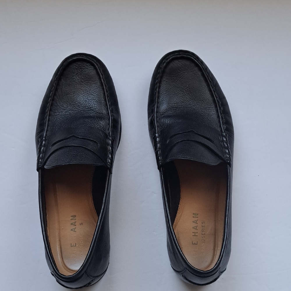 Cole Haan Black Leather Penny Loafers